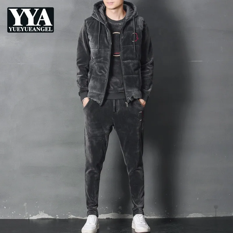 Fashion Mens Winter Joggers Track Suit Thick Warm 3pcs Suits Vest Coat Conjunto Masculino Plus Size Fleece Track Suit Casual Set Fashion Mens Winter Joggers Track Suit Thick Warm 3pcs Suits Vest Coat Conjunto Masculino Plus Size Fleece Track Suit Casual Set