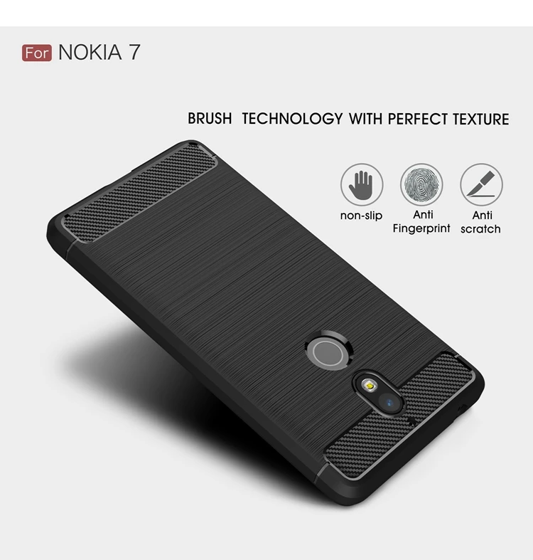 Triseoly для Nokia 7 чехол углеродного Волокно матовый ТПУ задняя крышка для Nokia 7 Чехол для nokia7 5.2 дюймов Роскошные мешок мобильного телефона