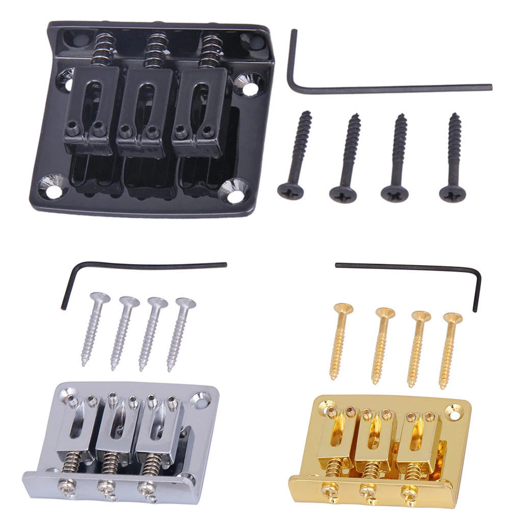 

Guitar Saddle Bridge with Wrench Screws Set Kit for 3 String Electric Guitar Part Musical Instrument Accessory