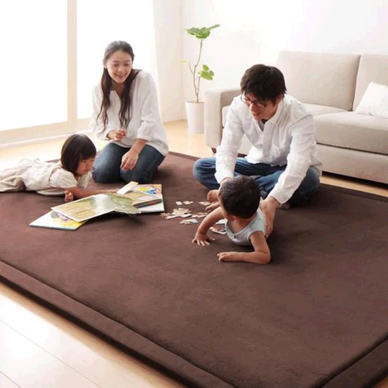  Tapete de juego para bebé, tatami japonés, alfombra de  terciopelo coral, alfombra de suelo suave, antideslizante para niños,  tapete de yoga para dormitorio, sala de estar, niñas, guardería, morado,  78.7 x