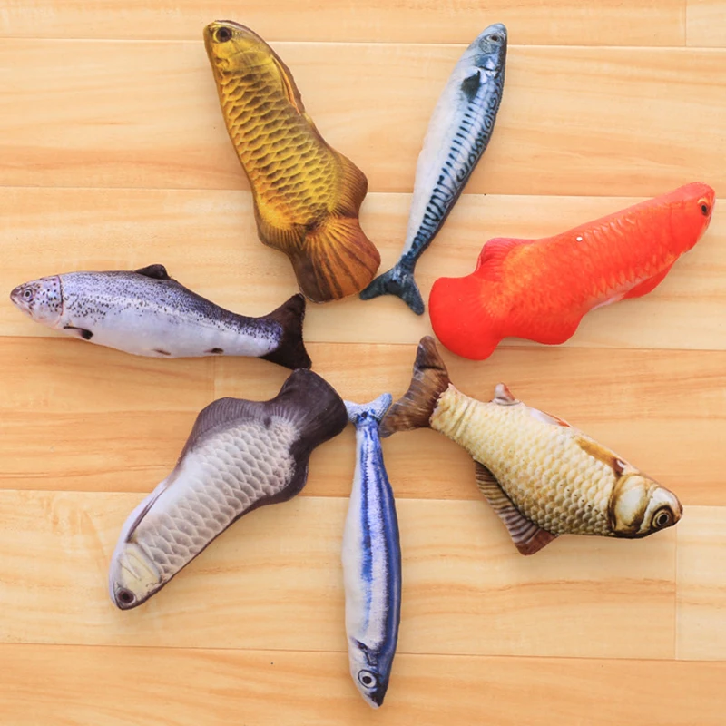 Cute Favor Fish Toy Catnip Scratchboard Scratching Post Plush Stuffed Fish Fish Shape Toy For Dogs 4