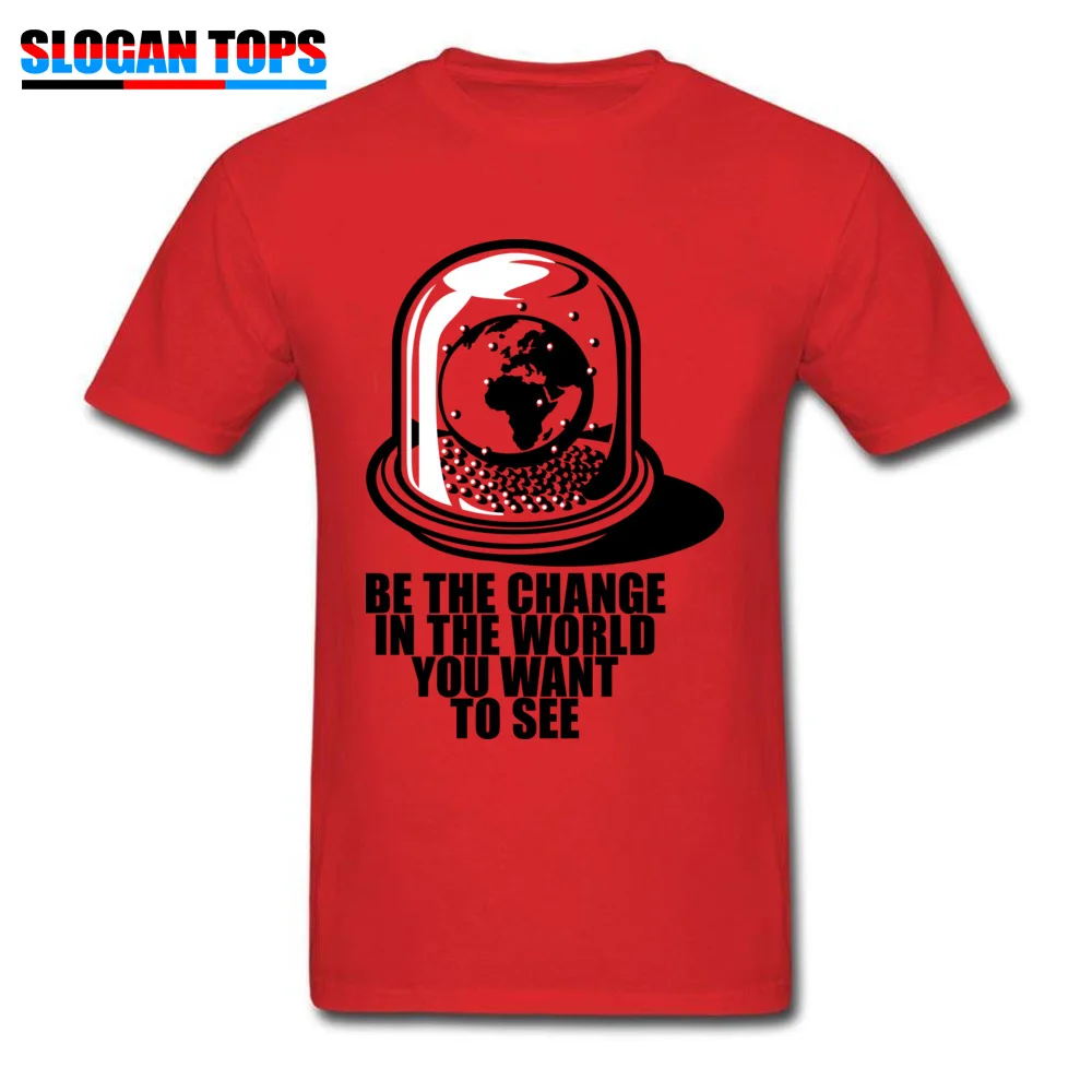  Design Tops Shirt Discount Short Sleeve Boy T Shirt TpicOriginaltitle Casual Summer Top T-shirts O Neck Top Quality World Snow Globe   Change the World Ghandi red