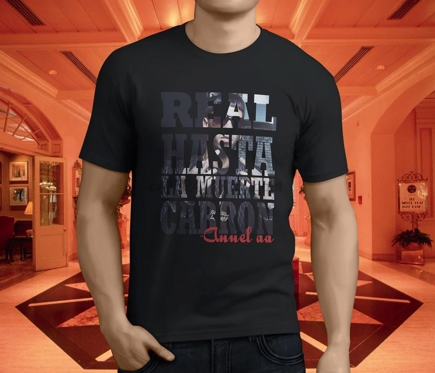 Real Hasta La Muerte AA FREEANUEL camiseta negra S 3XL| Camisetas| - AliExpress