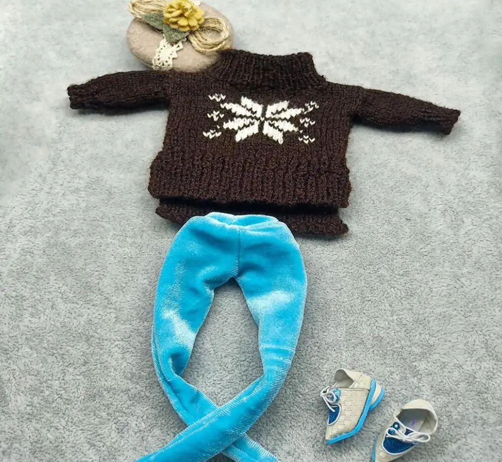 Весна, одежда ручной работы, Bjd, кукла 1/6, аксессуары, шерстяной свитер, обувь под брюки, заколка для волос, шарнир, кукольные комплекты одежды, игрушка DIY - Цвет: as picture