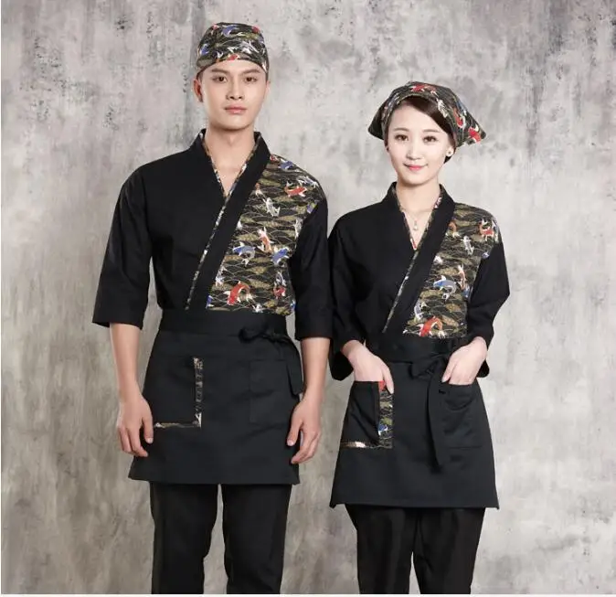 Японская кухня фартук мужчина и женщина шеф-повар рабочая одежда Короткий Фартук R1-13