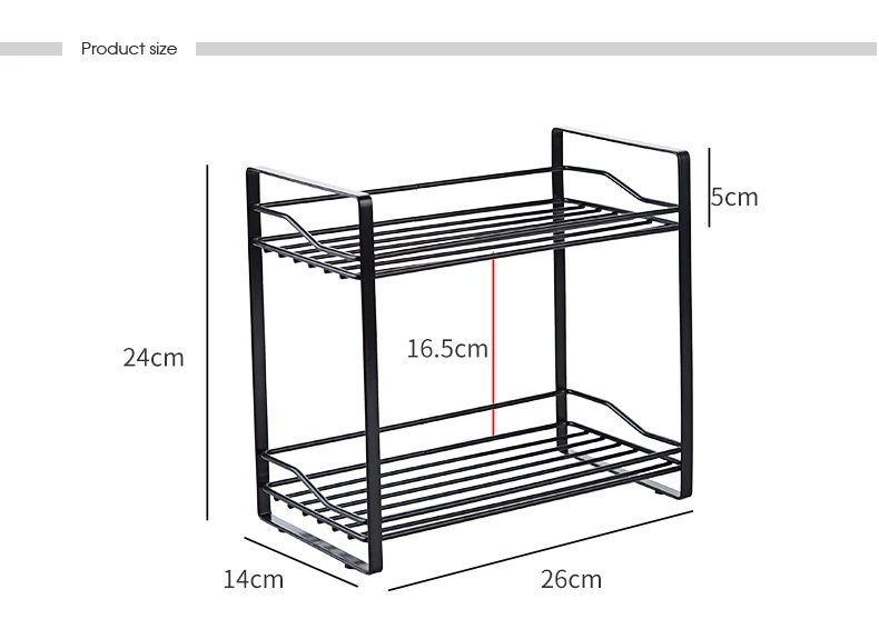 2-х уровневые постоянная стойка бутылка для банок для специй, торговля, Купить Органайзер для хранения Кухня Ванная комната для дома
