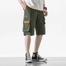Для мужчин брюки карго шорты для женщин эластичный пояс свободные мужские шорты в повседневном стиле уличная хип хоп карго мальчиков летние джоггеры