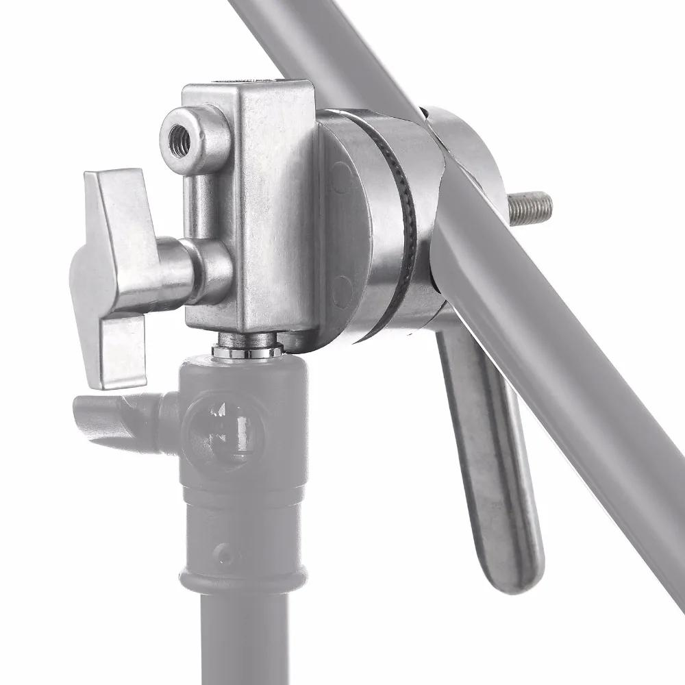 Meking 4-em1 Punho Longo Completo da Cabeça do Aperto do Metal para a Extensão do Braço do Crescimento Pólo Barra Transversal Luz Suportes Pesados C-stands Stuido - Image 6