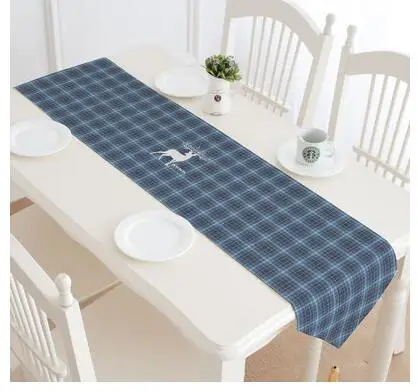 

Simple literary plaid Nordic deer fresh table flag thick heavy cotton linen table flag cover towel bed towel