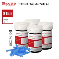 (100pcs for Safe-AQ) Sinocare Blood Glucose Test Strips and Lancets for Blood Sugar Detection Diabetes Tester 