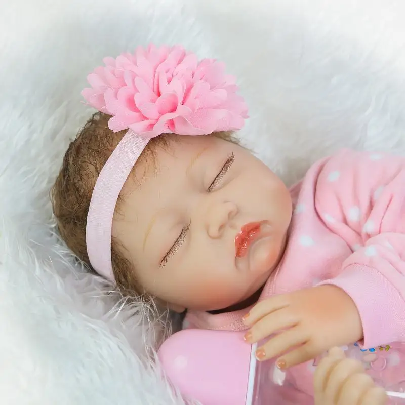 

Babies Toys Newborn Lifelike reborn baby sleeping doll real alive silicone For child bebeingly reborn girl Doll clothes 22inch