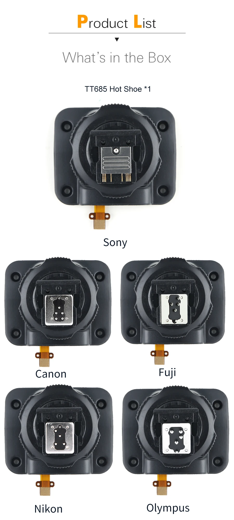 Godox TT685C TT685N TT685S TT685F TT685O Вспышка Speedlite Горячий башмак аксессуары для TT685 серии Speedlite