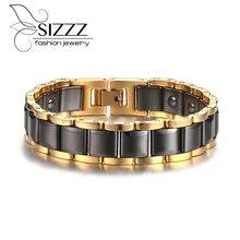 Hematita Magnética Pulsera Para Hombre de Cerámica negro Pulseras Hombres Joyería de La Vendimia