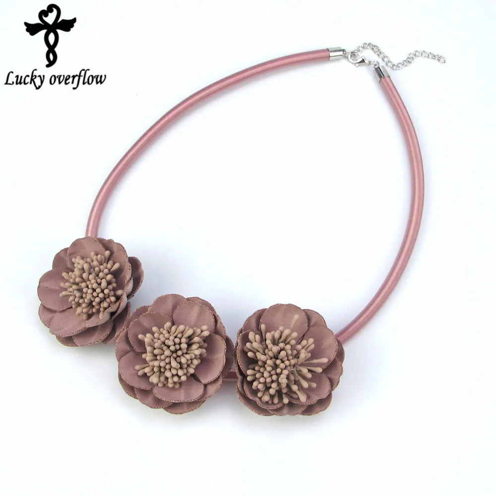 

Hot Elegant Fabric Leather Necklaces & Pendants Handmade Choker Jewellery Flower High Quality Necklace Jewelry For Women Gift