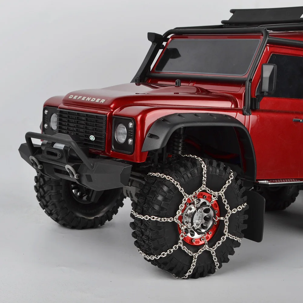 

2PCS RC 1/10 Crawler 114MM &108MM& 96MM &TRX-4 1.9inch Tires Snow Chain for 1/10 RC Rock Crawler Axial SCX10 90046 TRX4 Traxxas