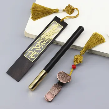 

1pcs South Amitabha Brass Inlay Art Wooden Wenchuang Purple Tan Gift Bookmark Set