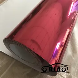 Orino растягивающаяся Хромовая розовая красная виниловая пленка автомобиля обертывания без воздушных пузырей DIY Автомобильный Стайлинг