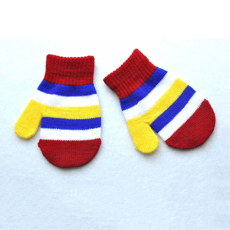 Baby Mittens Colorful Kids Mittens Newborn Scratch Mittens Girls Boy Soft Knitting Warm Winter Gloves