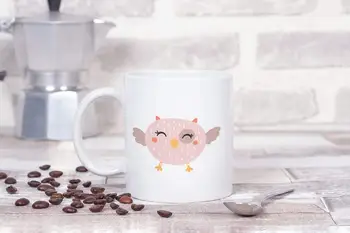 

Owl 11oz coffee mug cartoon owl cute fun ceramic mug