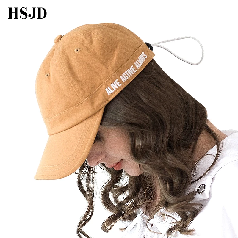2018 Solid Color Cotton Baseball Cap Adjustable Elastic Rope Snapback