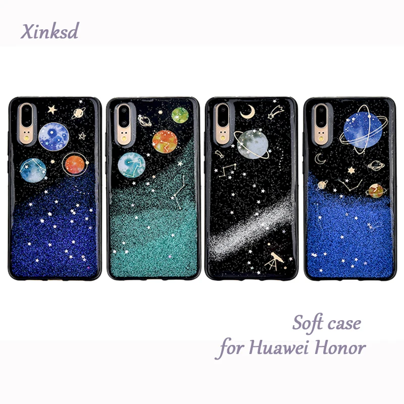 

Luxury Glitter Space Planet Phone Case For Huawei P20 lite Honor 10 9 P Smart plus Mate 20 lite 10 pro Soft Silicone Star Cover
