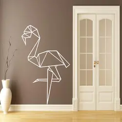 Фламинго оригами виниловые наклейки на стену, плакат наклейки на стену гостиной украшение стены искусства обои украшения дома DW0697