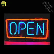 Открытая неоновая вывеска, стеклянная трубка, крутые неоновые лампы, вывеска для пивного паба, вывеска, светильник ed с прозрачной панелью, художественный светильник, винтажный ручной работы на продажу