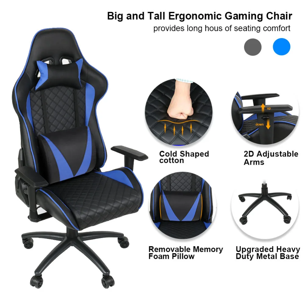 Ship From Us Ergonomic Computer Gaming Chair Racing High Back Pu