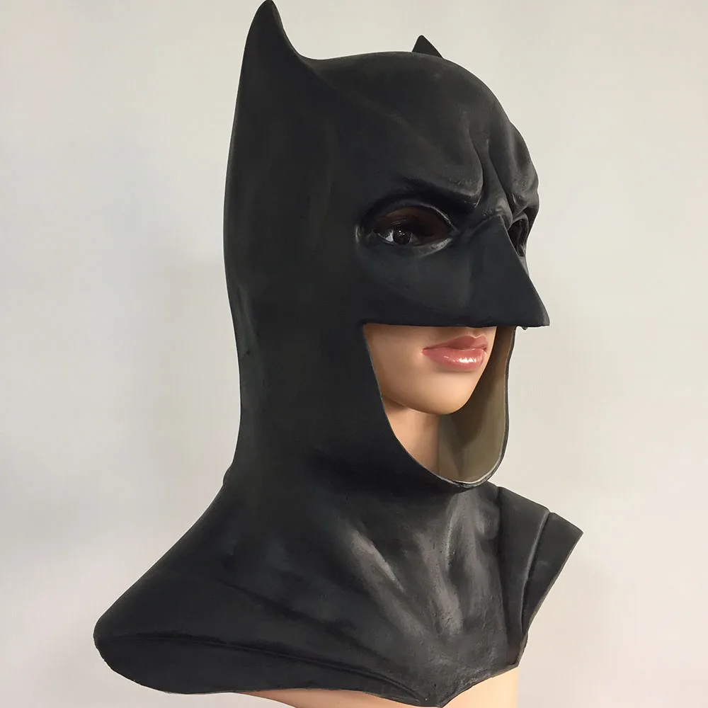 Супергерой Темный рыцарь Бэтмен Уэйн маски для костюмированной вечеринки мужские черные латексные шлем накладные Бэтмен Мяч костюм реквизит