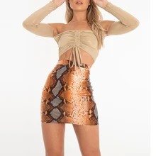 Женская сексуальная юбка свободного размера плюс, облегающая сумка на бедрах, Змеиный мех, принт, высокая талия, Женская мода, летняя юбка в готическом стиле