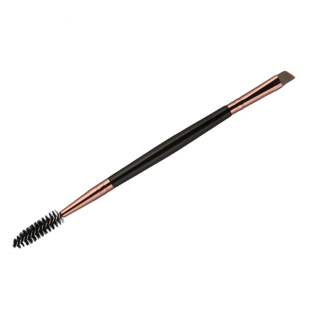 Кисть Duo Brow макияж кисточка с деревянной ручкой двухсторонние брови плоские Угловые кисти кисть для ресниц - Handle Color: 7