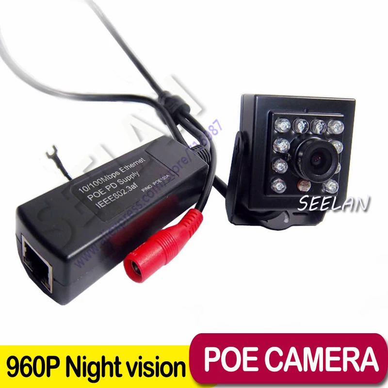 

IR Cut POE 960P ONVIF indoor Night Vision CAMERA P2P Plug and Play Network P2P MINI IP Camera for 10Pcs Invisible 940nm Leds