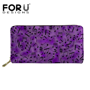 

FORUDESIGNS Music Note Prints Women Wallet and Purse Female Travel Long Wallets Card Purse Vintage Girls Party Bag Coin Holders