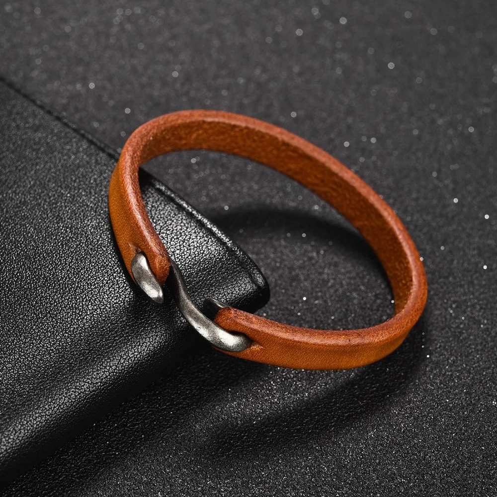 Men Leather Bracelet 200mm 3 Colors