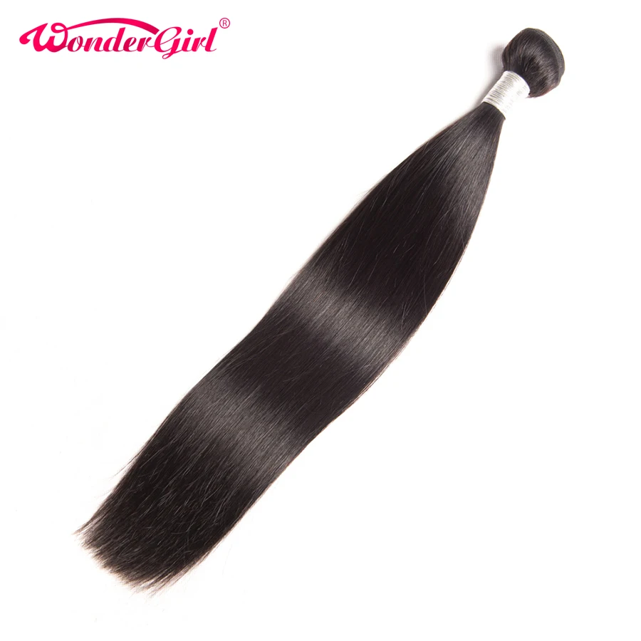 Wonder Girl Hair Extension Peruvian Straight Human Hair Bundles 100% Remy Hair Weaving Can Buy 3/4 Bundles Can Be Dyed