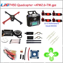 LHI F450 Quadcopter Kit Frame Rack APM2.6 and 6M 7M 8M GPS brushless motor 450 esc 2212 920KV simonk 30A 9443 props Dron drone
