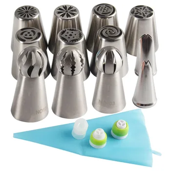 

16pcs/Set Russian Tulip Icing Piping Tips Nozzles Set Flower Rose Cream Pastry Bag Tips Fondant Cupcake Cake Decorating Tools