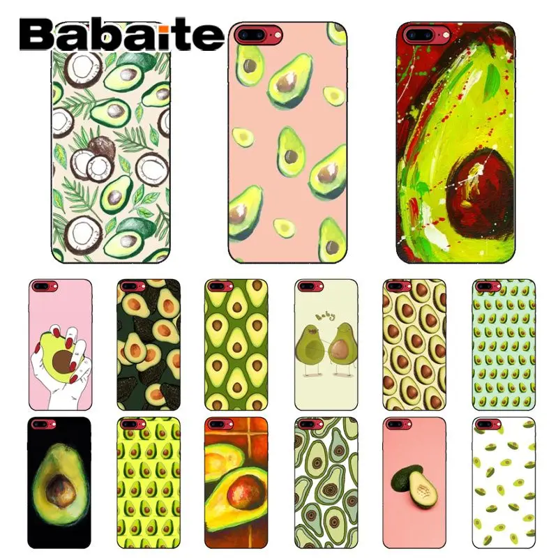 Babaite авокадо еда узор черный мягкий чехол для телефона Apple iPhone 8 7 6 6S Plus X XS MAX 5 5S SE XR