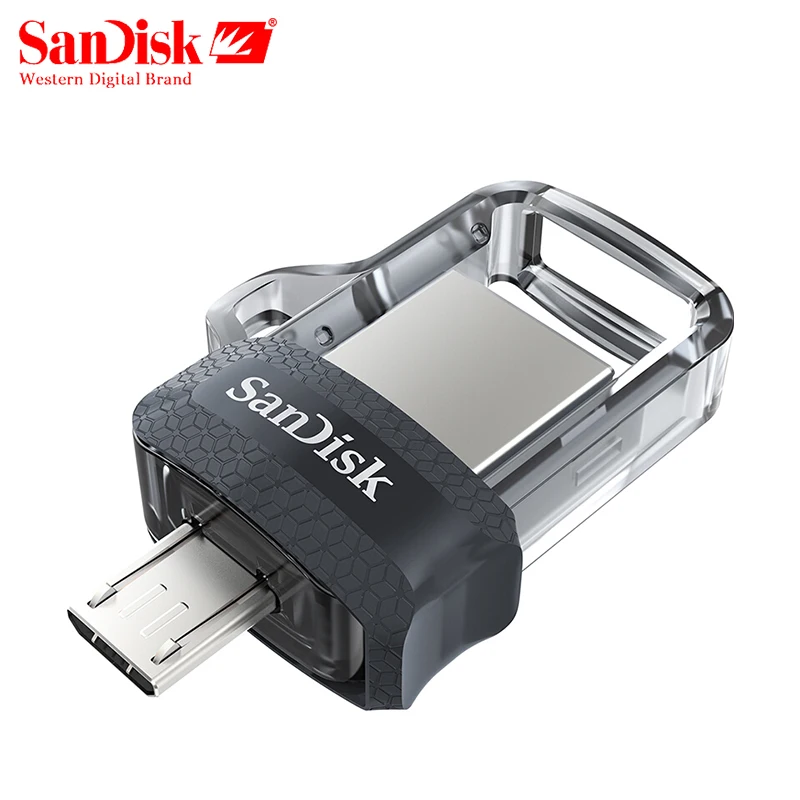 Флеш накопитель SanDisk OTG с двумя usb портами 16 ГБ 32 64 128 USB 3 0 150 МБ/с./с флеш для ПК и