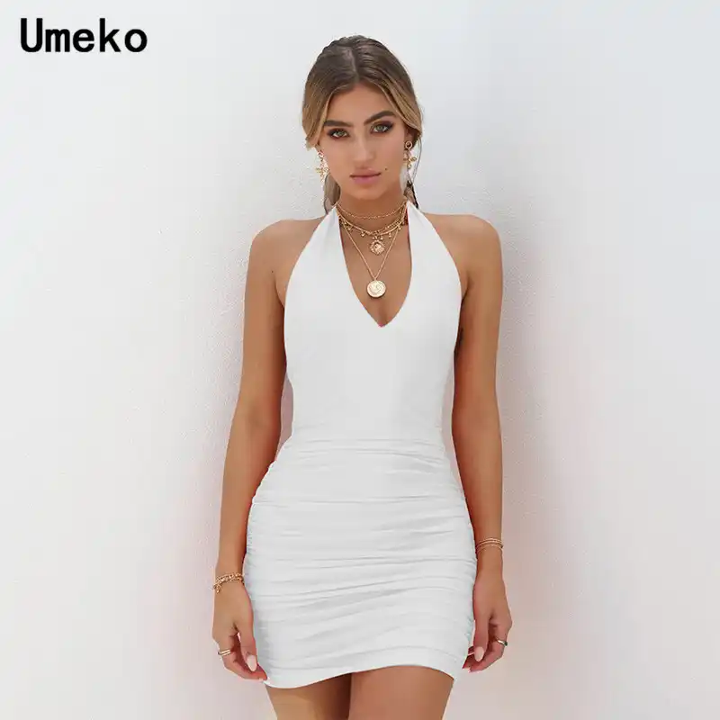 halter neck bodycon mini dress