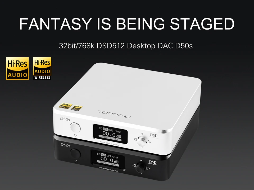 Topping D50s Bluetooth DAC + Topping P50 Linear Power Supply,TOPPING