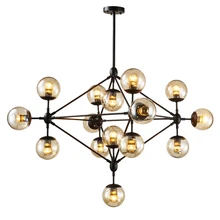 Moderno loft industrial modo luz do candelabro lâmpada led ferro de vidro pendurado luz para foyer sala jantar restaurante