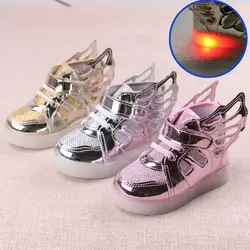 New kids световой shoes with led крыло ребенка детская Мода Кроссовки Дети Shoes Chaussure Enfant Kitty Девушки Shoes cheap