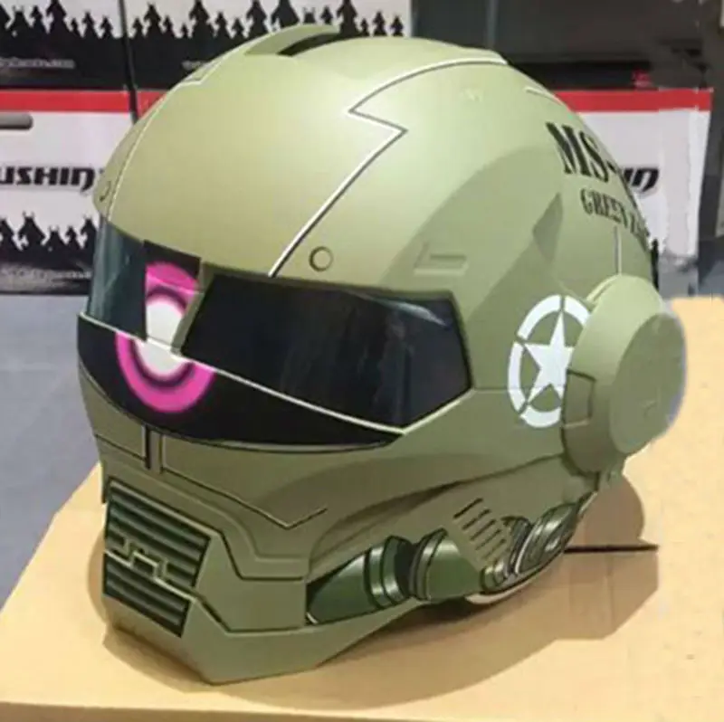 MASEI матовый немой зеленый Зак стиль 610 мотоциклетный шлем IRONMAN железный человек шлем открытый шлем для мотокросса Быстрая
