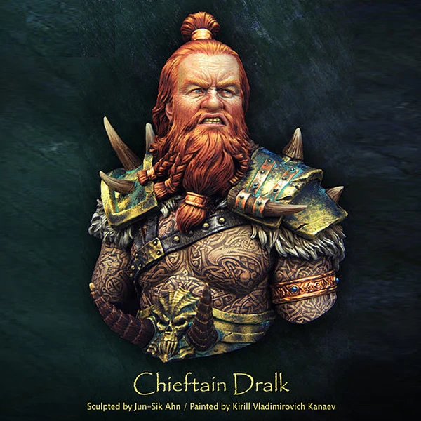 

1/10 Chieftain Dralk Resin kit Bust GK Ancient subject matter Uncoated No colour