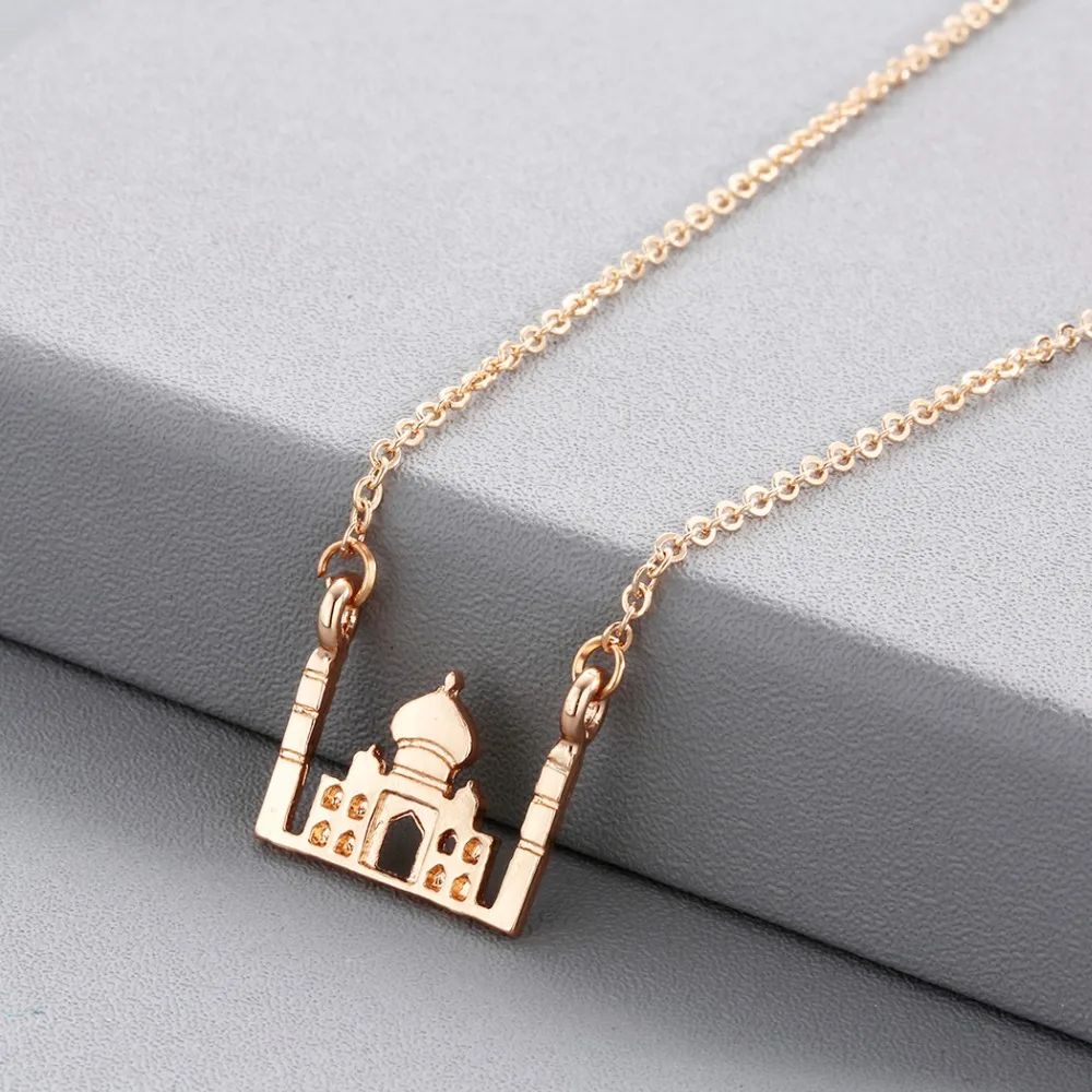 CHENGXUN World Landmark Icons Necklace Taj Mahal Souvenir from India charm Jewelry|Ожерелья с подвеской| |