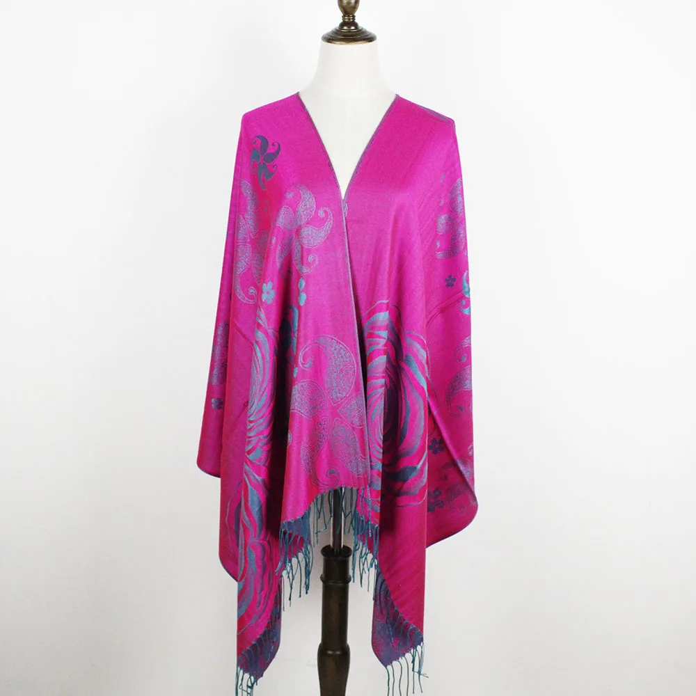 Нарамник пашмины жаккардовый шарф полосатая бахрома Цветочные женские обертывания шали шарфы женский плащ шарф палантин наминка vimpa