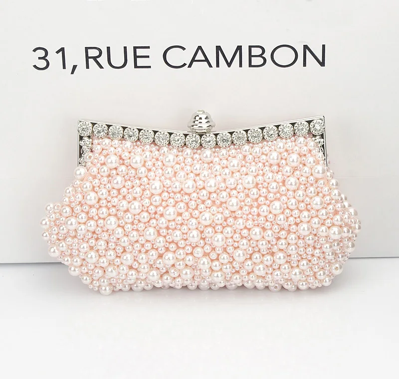 3color New Women Evening Clutch Bag Small Full Imitation Pearl 3color New Women Evening Clutch Bag Small Full Imitation Pearl Diamond Beaded Handbag Bridal Purses Bolsos Mujer Bolsa Feminina In Clutches From Luggage