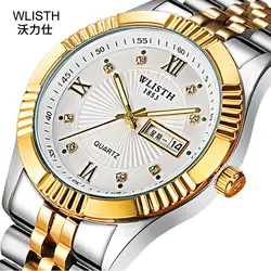 Мода 2019 г. wlisth бренд повседневные часы для мужчин Топ Роскошные наручные часы для мужчин Леди Полный нержавеющая сталь Часы Relogio Masculino