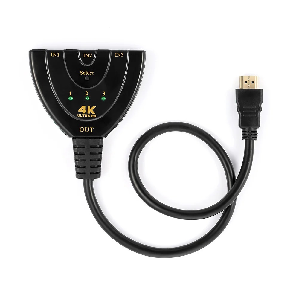 

Mini 3 Port HDMI Splitter Adapter Cable 1.4b 4K*2K Switcher HDMI Switch 3 in 1 out Port Hub for HDTV PS3 PS4 1080P
